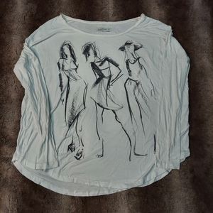 Abercrombie & Fitch Dolman Black & White Graphic medium